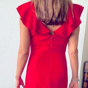 Long dress with ruffled sleeves